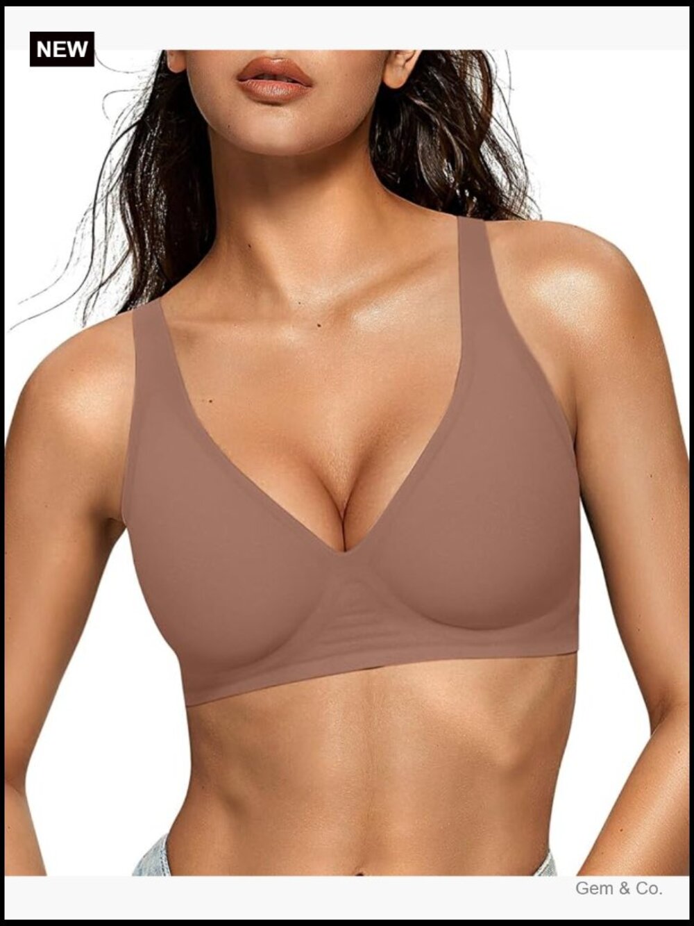 Wireless Deep V Bralette Push Up Seamless Tshirt Bra Women's No Underwire